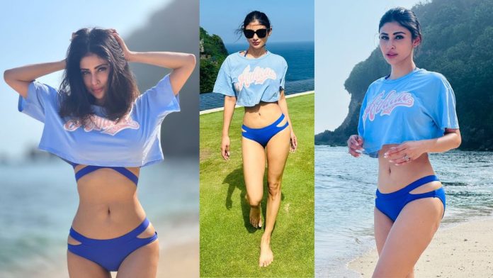 "Sexy! Mouni Roy raises the temperature in blue bikini and crop top; see viral hot photos"