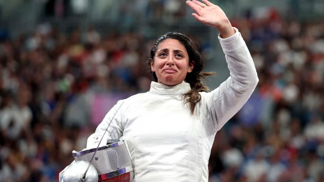 Seven-month pregnant Egyptian fencer makes history at Paris 2024 Olympics