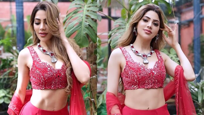 Marathi Mulgi Desi Sexy Video: Nikki Tamboli shows off her killer moves in a red dress, video goes viral