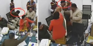 Policeman tears his uniform after arguing with BJP leader Arjun Gupta, video goes viral