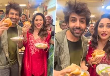 Kartik Aaryan takes Madhuri Dixit on a Vada Pav date, watch video!