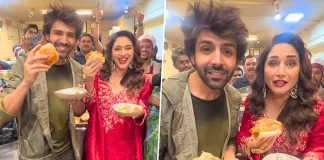 Kartik Aaryan takes Madhuri Dixit on a Vada Pav date, watch video!