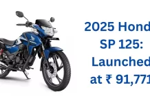 2025 Honda SP 125- Launched at ₹ 91,771, with OBD 2B norms