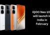 iQOO Neo 10R will launch in India in February