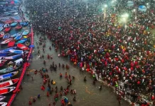 More than 62 lakh devotees took a holy dip in the last Amrit Snan of Maha Kumbh