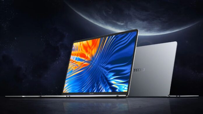 Tecno Megabook S14 laptop with 14-inch OLED display.