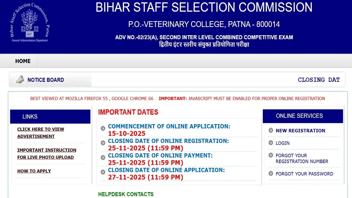 BSSC Inter Level Recruitment 2025