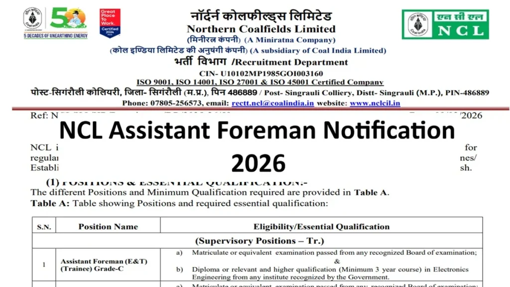 NCL Recruitment 2026