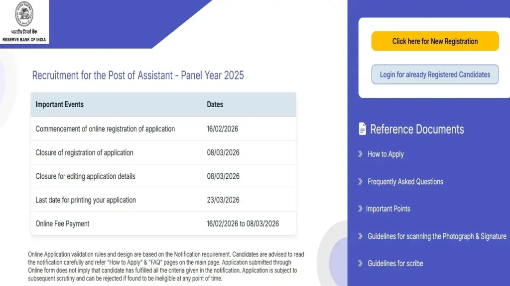 RBI Assistant Vacancy 2026: 650 पदों पर आवेदन शुरू, ग्रेजुएट युवाओं के लिए बड़ा मौका 3 RBI Assistant Vacancy 2026